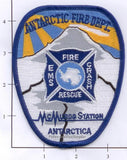 Antarctica - McMurdo Station Crash Fire Rescue Fire Dept Patch