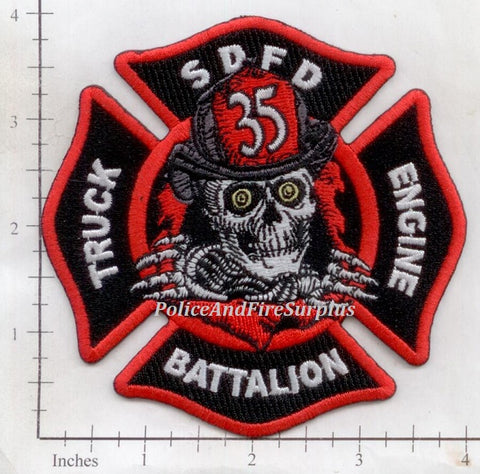 California - San Diego Engine 35, Truck, 35 Battalion 35 Fire Dept Patch v2