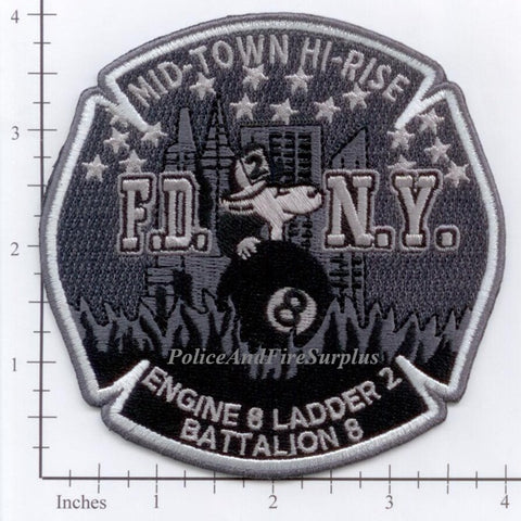 New York City Engine 8 Ladder 2 Battalion 8 Fire Patch v11