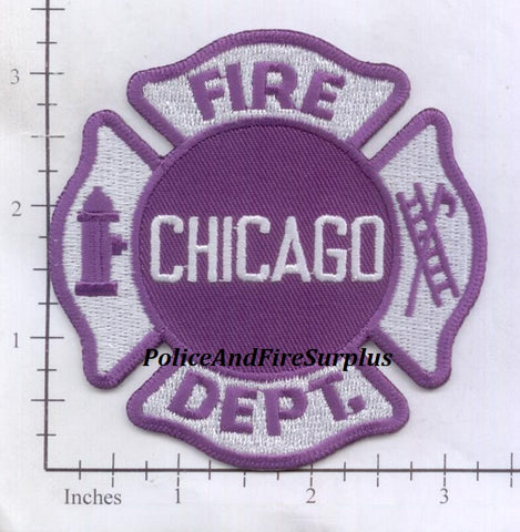 Illinois - Chicago Fire Dept Patch v9 - Purple Cancer Awareness Fund Raiser