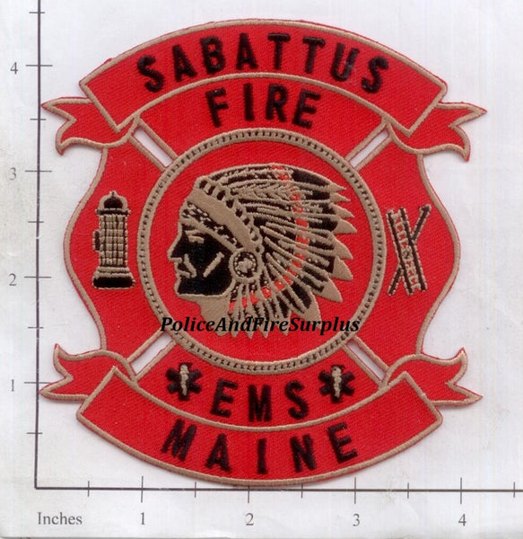 Maine Sabattus Fire EMS Fire Dept Patch Police And Fire Surplus