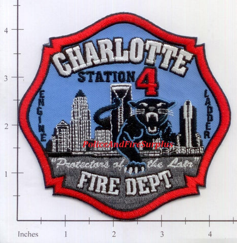 North Carolina - Charlotte Engine 4 Ladder 4 Fire Dept Patch v2