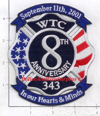 WTC - 08th Anniversary Forever In Our Hearts Fire Dept Patch v1