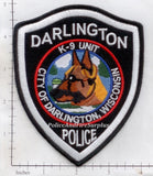 Wisconsin - Darlington K-9 Police Dept Patch