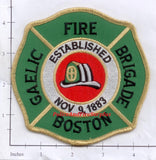 Massachusetts - Boston Gaelic Fire Brigade Fire Dept Patch v2