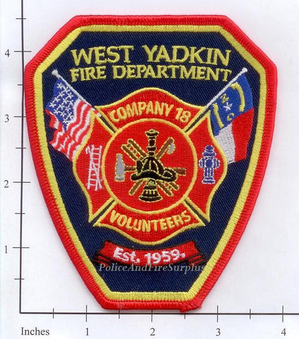 North Carolina - West Yadkin Volunteer Company 18 Fire Dept Patch v3
