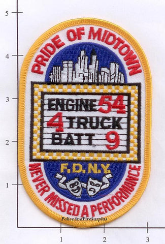 New York City Engine 54 Ladder 4 Battalion 9 Fire Dept Patch v6