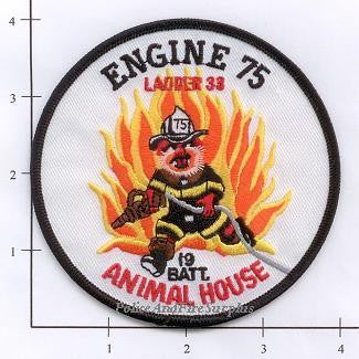 New York City Engine 75 Ladder 33 Battalion 19 Fire Patch v3 round