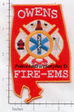 Alabama - Owens Fire EMS Fire Dept Patch