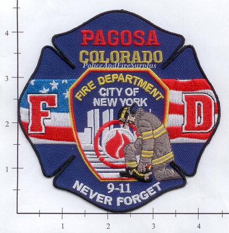 Colorado - Pagosa New York City Fire Dept Patch WTC 9-11 Patch v1 - Never Forget