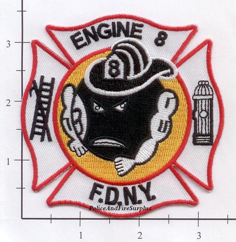 New York City Engine   8 Fire Patch v8 White Maltese