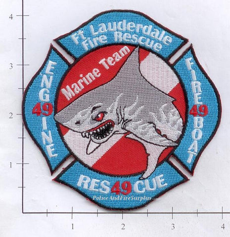 Florida - Fort Lauderdale Engine 49 Rescue 49 Fireboat 49 Fire Dept Patch