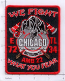 Illinois - Chicago Engine  72, Truck 34, Ambulance 22, Battalion 23 Fire Dept Patch
