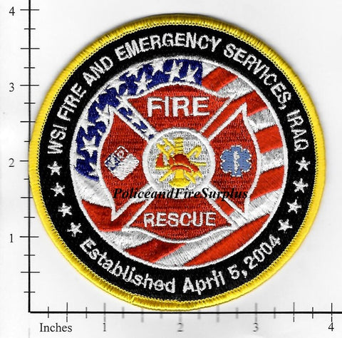 Iraq - Wackenhut Services International Fire and Emergency Services Fire Rescue Patch v1