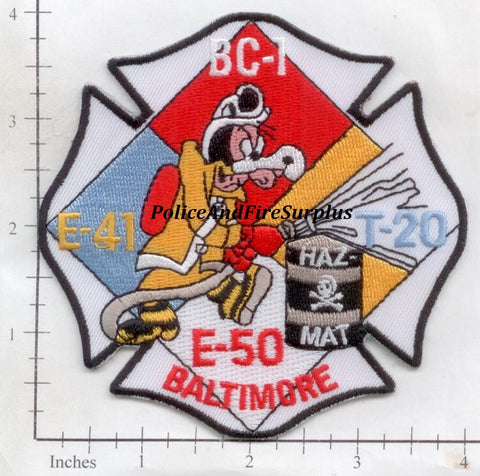 Maryland - Baltimore City Engine 41 Engine 50 Truck 20 Battalion 1 Fire Dept Patch