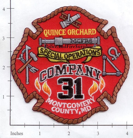 Maryland - Montgomery County Company 31 Fire Dept Patch