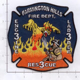 Michigan - Farmington Hills Engine 3 Ladder 3 Rescue 3 Fire Dept Patch