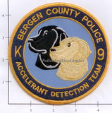 New Jersey - Bergen County Police K-9 Accelerant Detection Team Patch
