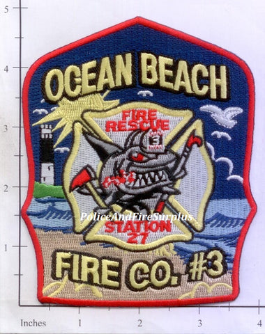 New Jersey - Ocean Beach Fire Co # 3 Station 27 Fire Dept Patch