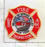 New York - Spring Valley Fire Inspector Fire Dept Patch v2 Fully Embroidered
