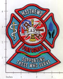 North Carolina - Matthews Fire Corps Fire Dept Patch