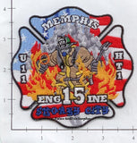 Tennessee - Memphis Engine 15 Ambulance Unit 11 Hose Tender 1 Fire Dept Patch