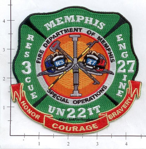 Tennessee - Memphis Engine 27 Rescue 3 Unit 22 Special Operations Fire Dept Patch