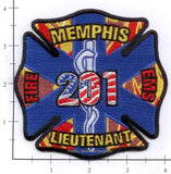 Tennessee - Memphis Lieutenant 201 Fire Dept Patch