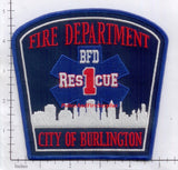 Vermont - Burlington Rescue 1 Fire Dept Patch