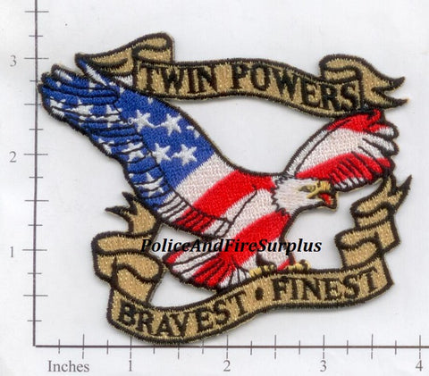 WTC - Twin Powers Bravest Finest Fire Police  Patch