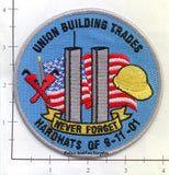 WTC - Union Building Trades Hardhats of 9-11-01 Patch