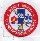 Alabama - Mobile County Communications District Patch Police Fire EMS