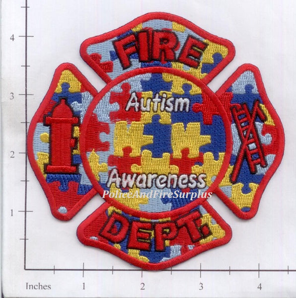 Autism Awareness Fire Dept Patch – Police And Fire Surplus