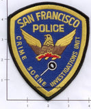 California - San Francisco Crime Scene Investigations Unit Police Patch