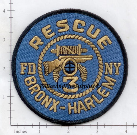 New York City Rescue 3 Fire Dept Patch Round