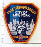 New York City Fire Dept Shoulder Patch 150th Anniversary