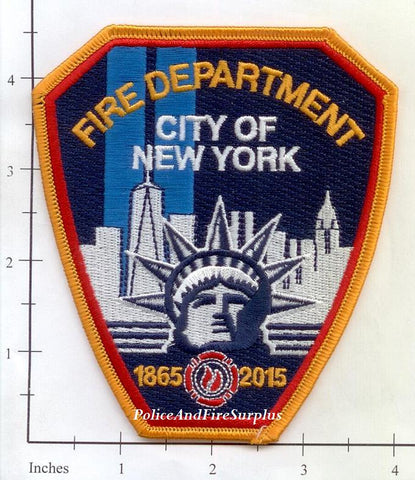 New York City Fire Dept Shoulder Patch 150th Anniversary