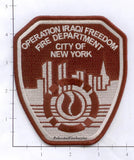 New York City Operation Iraqi Freedom Fire Dept Patch