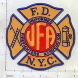 New York City Uniformed Firefighters Association Fire Dept Patch v9