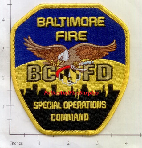 Maryland - Baltimore City Special Operations Command Fire Dept Patch