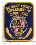 Maryland - Baltimore County Corrections Dept Patch
