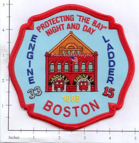 Massachusetts - Boston Engine 33 Ladder 15 Fire Dept Patch v1