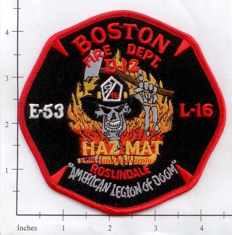 Massachusetts - Boston Engine 53 Ladder 16 District 12 Fire Dept Patch v2