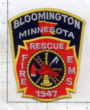 Minnesota - Bloomington Rescue Fire EMS Fire Dept Patch