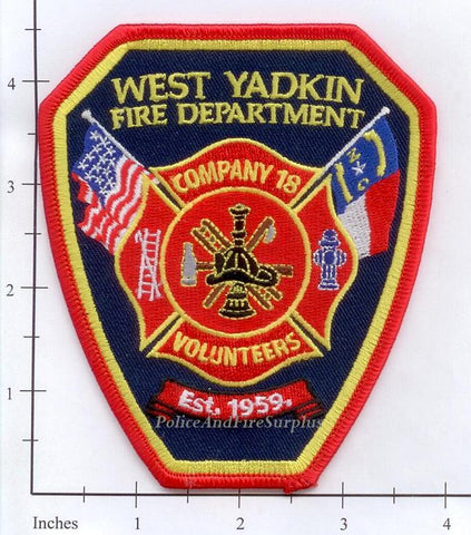 North Carolina - West Yadkin Volunteer Company 18 Fire Dept Patch v3