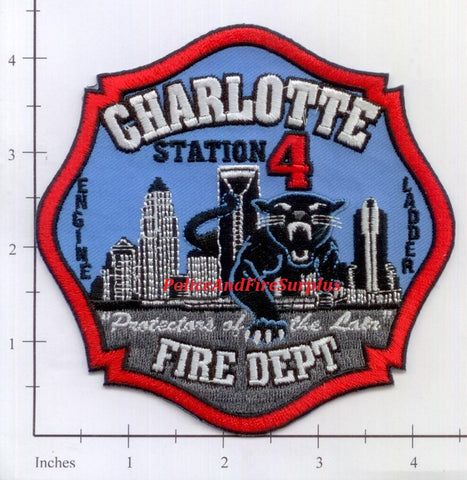 North Carolina - Charlotte Engine  4 Ladder 4 Fire Dept Patch v2