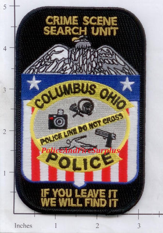 Ohio - Columbus Crime Scene Search Unit Police Dept Patch v1