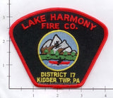 Pennsylvania - Kidder Township District 17 Lake Harmony Fire Company Patch