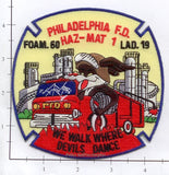 Pennsylvania - Philadelphia Foam 60, Ladder 19, Haz Mat 1 Fire Dept Patch