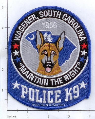 South Carolina - Wagener K-9 Police Dept Patch